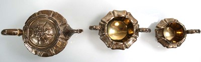 Lot 413 - A Victorian three piece silver tea service,...