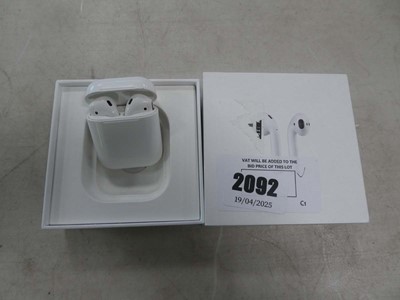 Lot 2092 - Boxed pair of Apple Air Pods 2nd generation,...