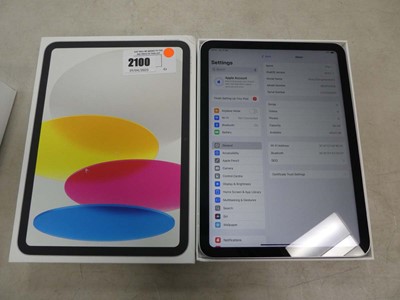 Lot 2100 - Boxed Apple iPad 10th generation, WiFi, 64GB...