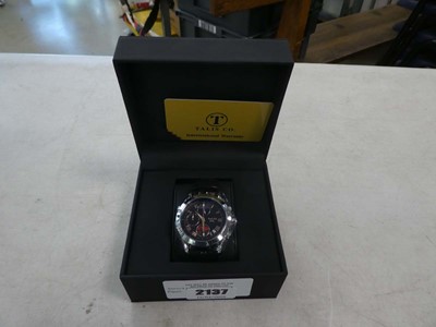 Lot 2137 - Boxed Talis CO men's Moon Phase wristwatch...