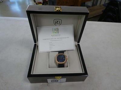 Lot 2140 - Boxed Raymond Gaudin men's wristwatch with...