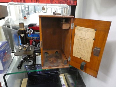 Lot 2161 - Vintage boxed prior & CO microscope