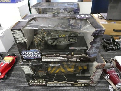 Lot 2166 - 4 Boxed Forces of Valor Tanks, 1 in 32 scale...