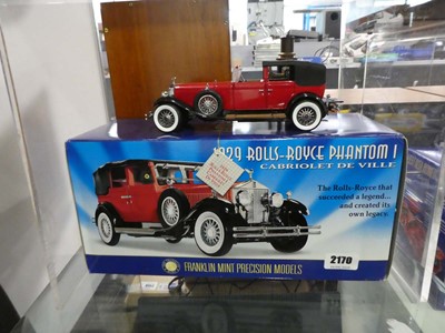 Lot 2170 - Boxed Franklin Mint 1929 Rolls-royce Phantom I...