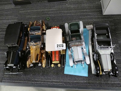 Lot 2173 - 5 Franklin Mint diecast models of Rolls-Royce...