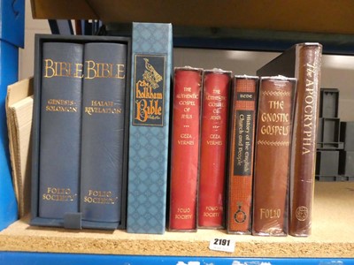 Lot 2191 - Selection of bible based folio society books -...