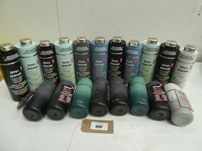 Lot 3607 - 11 Ninja Thirsti water bottles and 8 Ninja Sip...