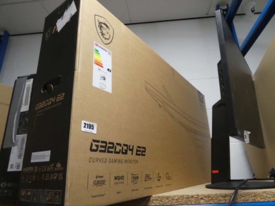 Lot 2195 - Boxed MSI G32CQ4E2 curved gaming monitor, 31.5"