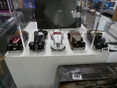 Lot 2183 - 5 diecast models of Fords and Auburn Boattails,...