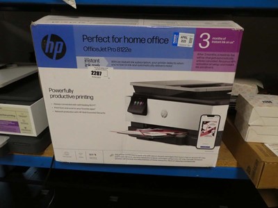 Lot 2207 - Boxed HP Office Jet Pro 8122E printer, boxed