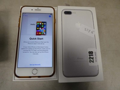 Lot 2218 - Boxed Apple iPhone 7 plus in silver, 128GB MN4...