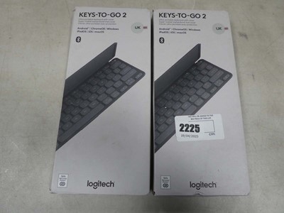 Lot 2225 - 2 boxed Keys-To-Go-2 Logitech portable keyboards