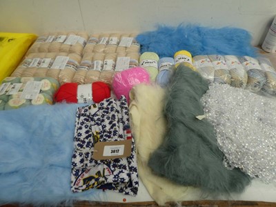 Lot 3612 - Alpaca, Merino & DK wool, fabrics and beads