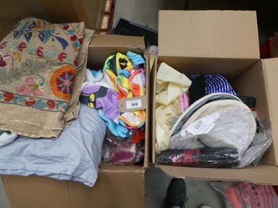 Lot 3616 - Large box of linen, throws, bedding, towels etc