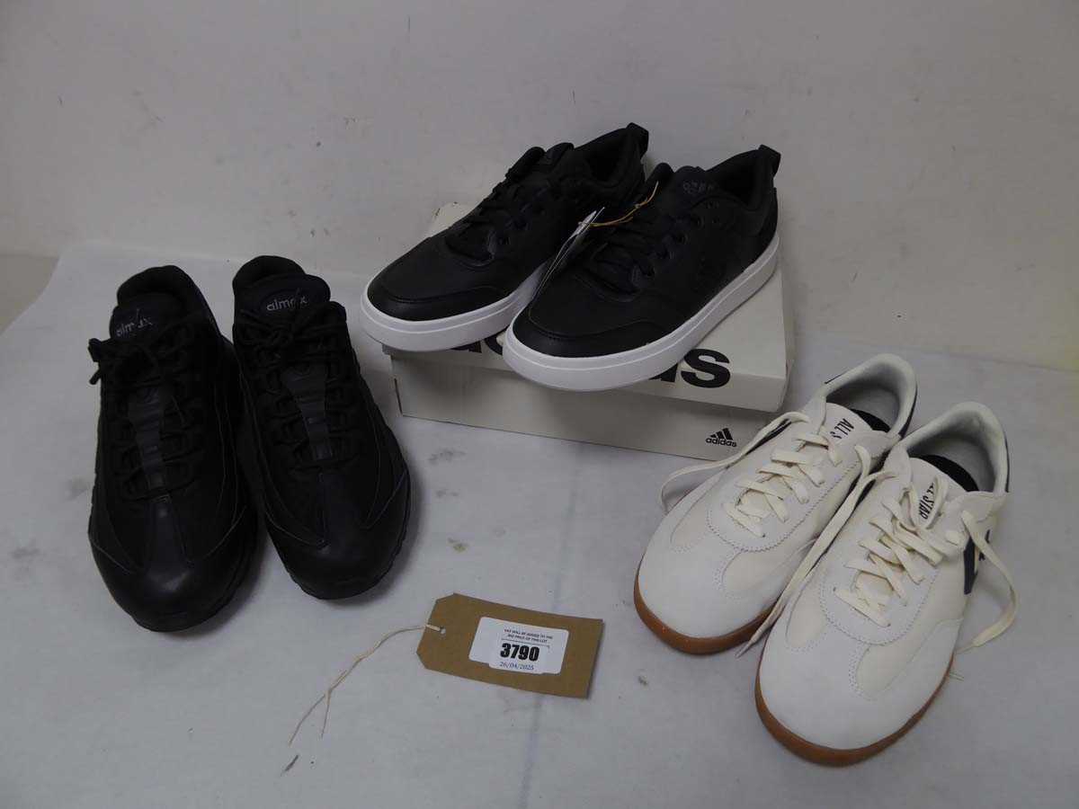 Lot 3790 - Boxed pair of Adidas Park St, black/white, UK...
