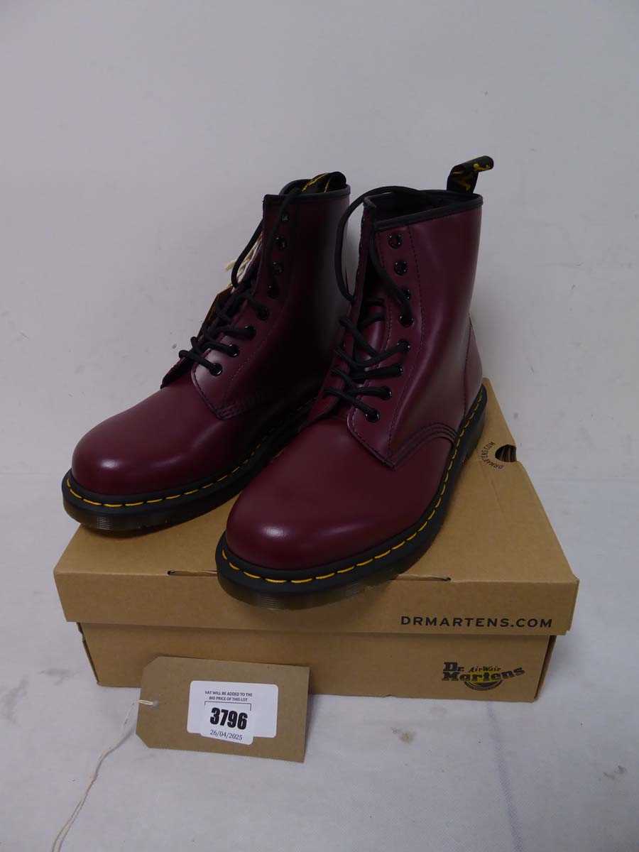 Lot 3796 - Boxed pair of Dr. Martens 1460 boots, cherry...