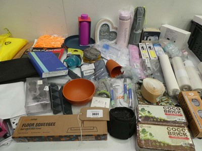 Lot 3631 - Mixed bag including water bottles, floor...