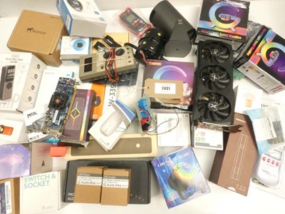 Lot 2431 - Quantity of electricals; GPU, alarms, portable...