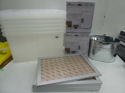Lot 3643 - 4 plastic lidded storage containers, 2...