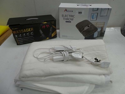 Lot 3655 - Electric blanket, Electric throw and massager...