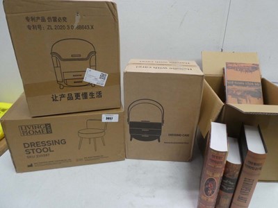Lot 3657 - Dressing stool in flat pack, 2 cosmetic...