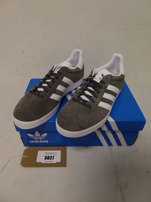Lot 3827 - Boxed pair of men's Adidas Gazelle, grey/white,...