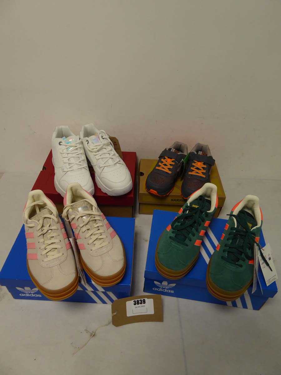 Lot 3839 - 2 Boxed pair of juniors Adidas Gazelle Bold,...