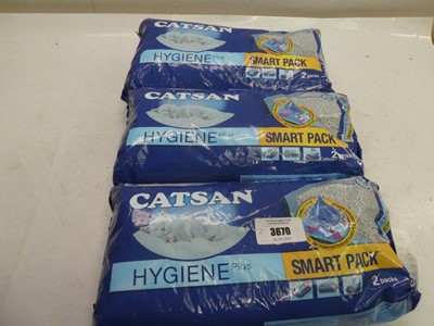 Lot 3670 - 3 x Catsan Hygeine plus cat litter