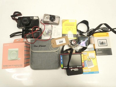 Lot 2442 - Various film cameras and camera accessories