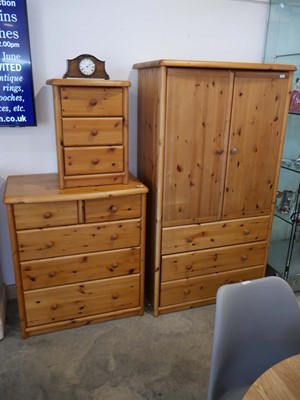 Lot 1012 - 3 piece pine bedroom suite comprising a...