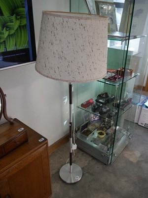 Lot 1017 - Mid century standard lamp in a brushed steel...