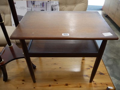 Lot 1020 - Mid century teak 2 tier side table, marked...