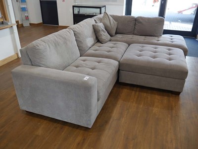 Lot 1038 - Modern light grey upholstered corner sofa...