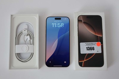 Lot 1366 - Apple iPhone 16 Pro Max, Desert Titanium,...
