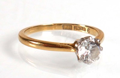 Lot 741 - An 18ct yellow gold and platinum highlighted...