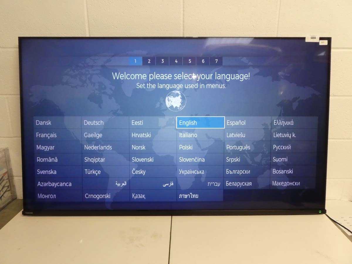 Lot 1355 - Toshiba 65" LCD smart TV with remote, no stand...