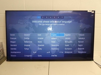 Lot 1355 - Toshiba 65" LCD smart TV with remote, no stand...