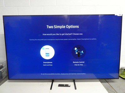 Lot 1359 - Samsung 75" smart TV on stand with remote...