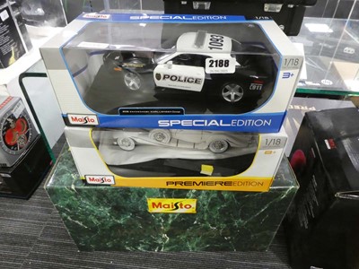 Lot 2188 - Three boxed Maisto diecast cars - special...