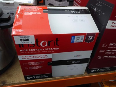 Lot 3036 - Boxed Instant Rice Cooker and Steamer