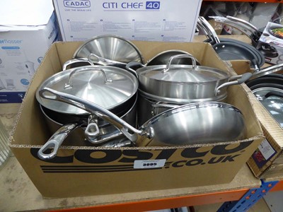 Lot 3095 - Box of loose pots and pans