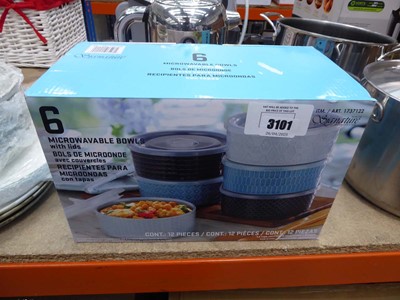 Lot 3101 - Box of microwaveable bowls and Dualit electric...