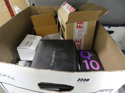 Lot 2238 - Box containing various mobile phones etc (for...