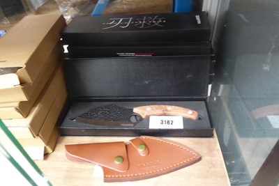 Lot 3182 - 4 Haarko premium chef knives and leather cases