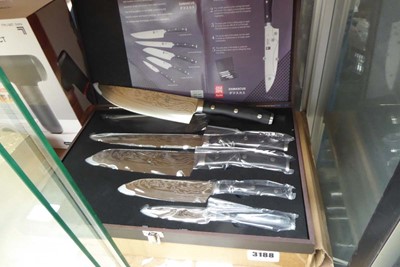 Lot 3188 - 5-piece steel blade knife set