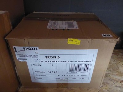 Lot 3208 - Box of white Wellington safety boots