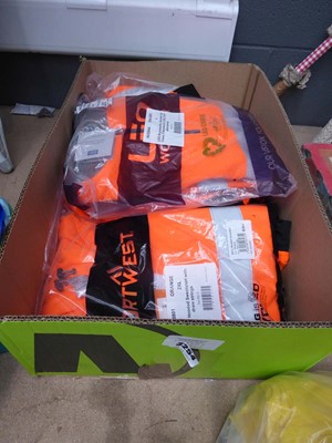 Lot 3254 - Box of High-Vis quarter zip sweatshirts and...
