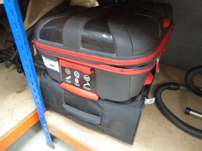 Lot 3260 - Large fabric suitcase plus a hard shelled...