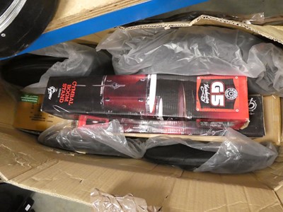 Lot 2303 - Box containing various drum kit parts