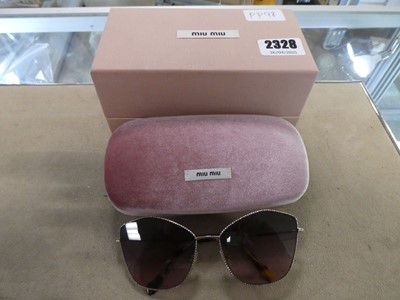 Lot 2328 - Pair of MiuMiu ladies sunglasses with box and...